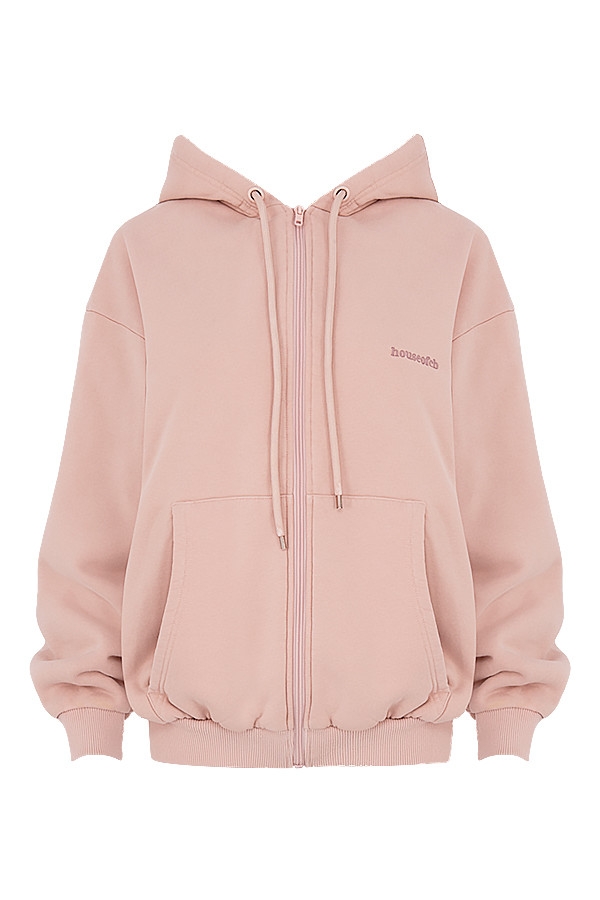 felpa con cappuccio e zip blush blush