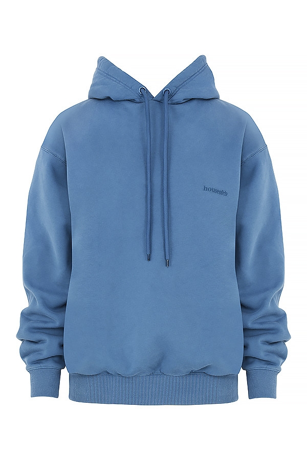 felpa con cappuccio oversize azzurra