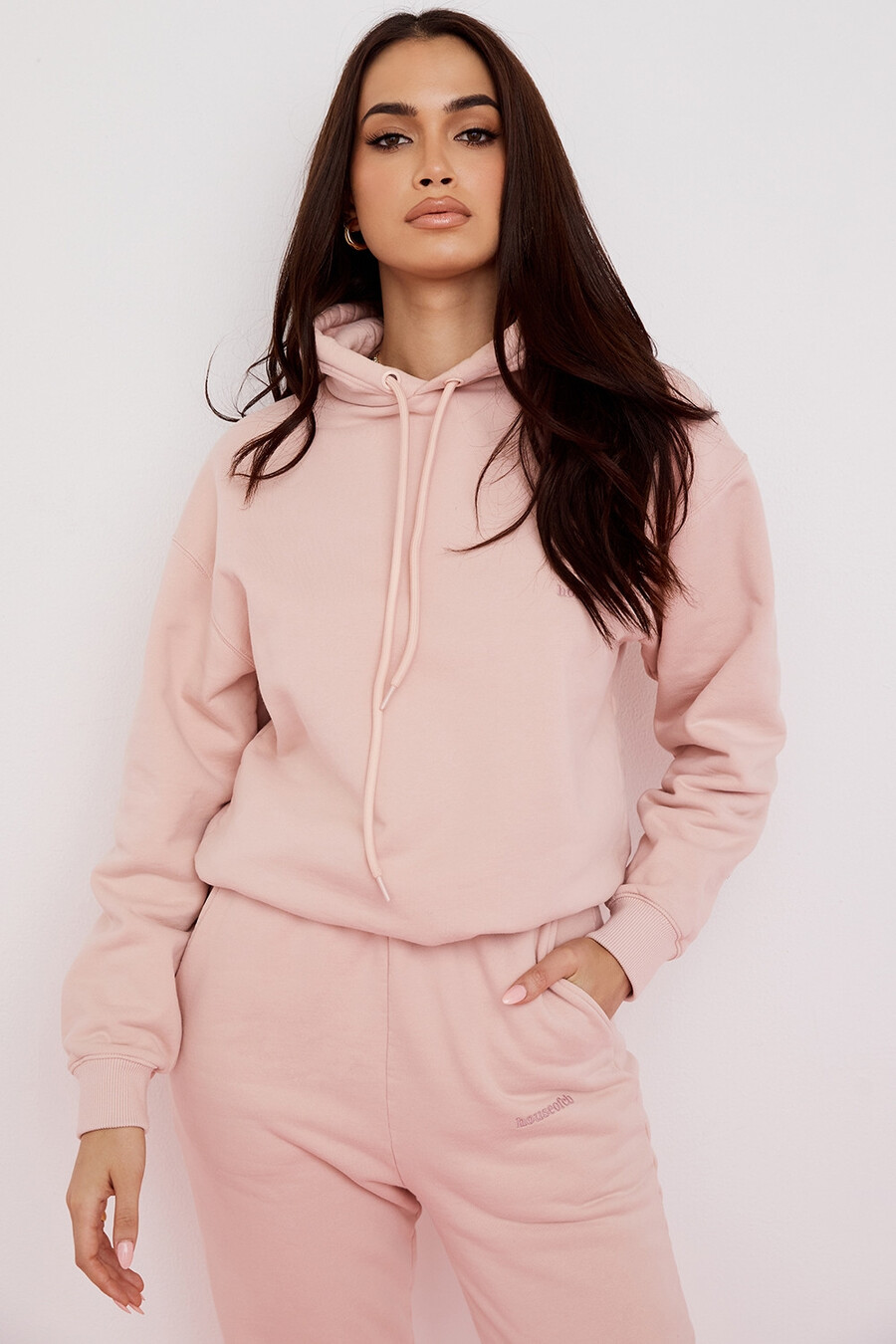 felpa oversize con cappuccio blush