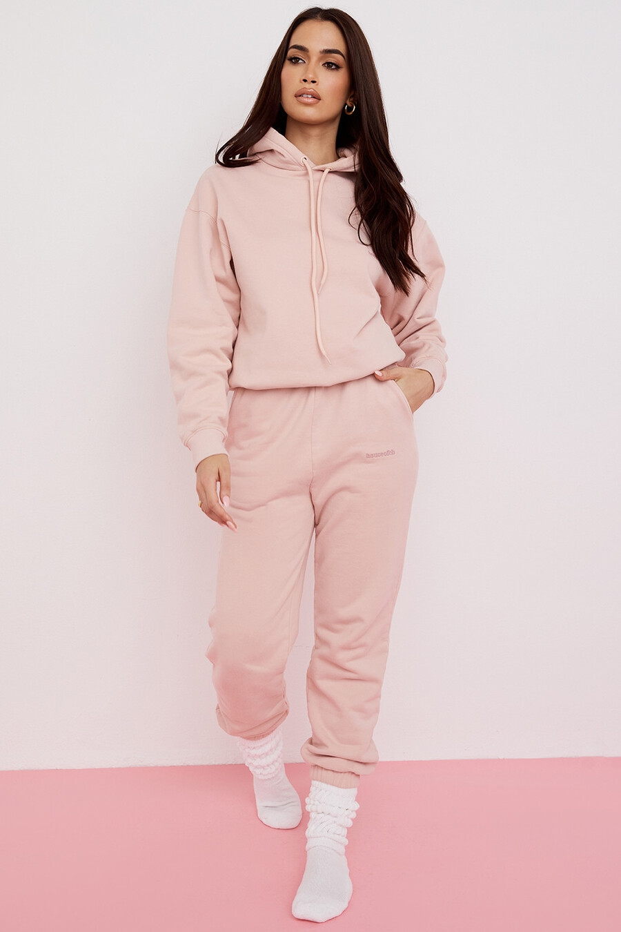 felpa oversize con cappuccio blush