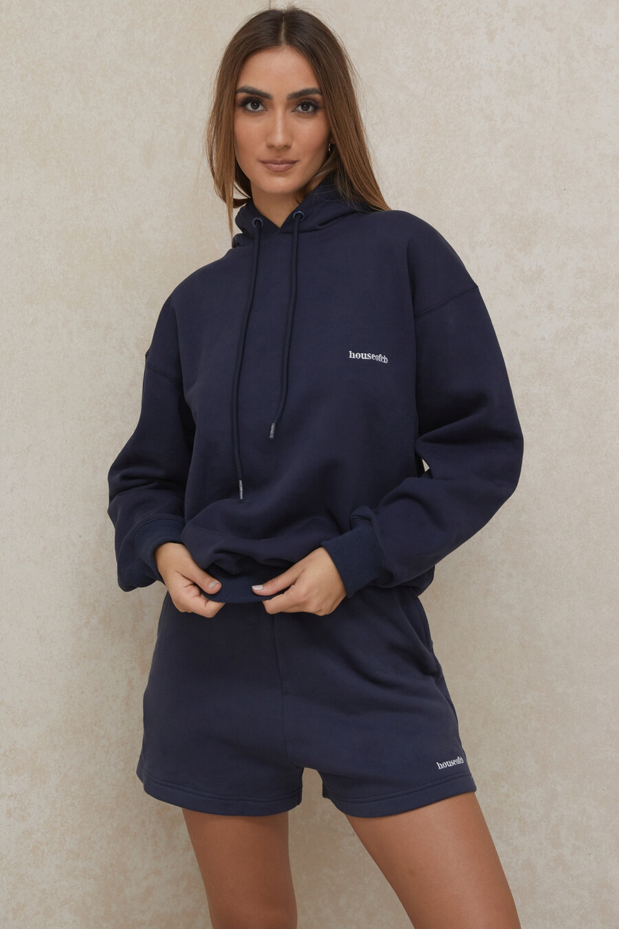 felpa con cappuccio oversize blu navy