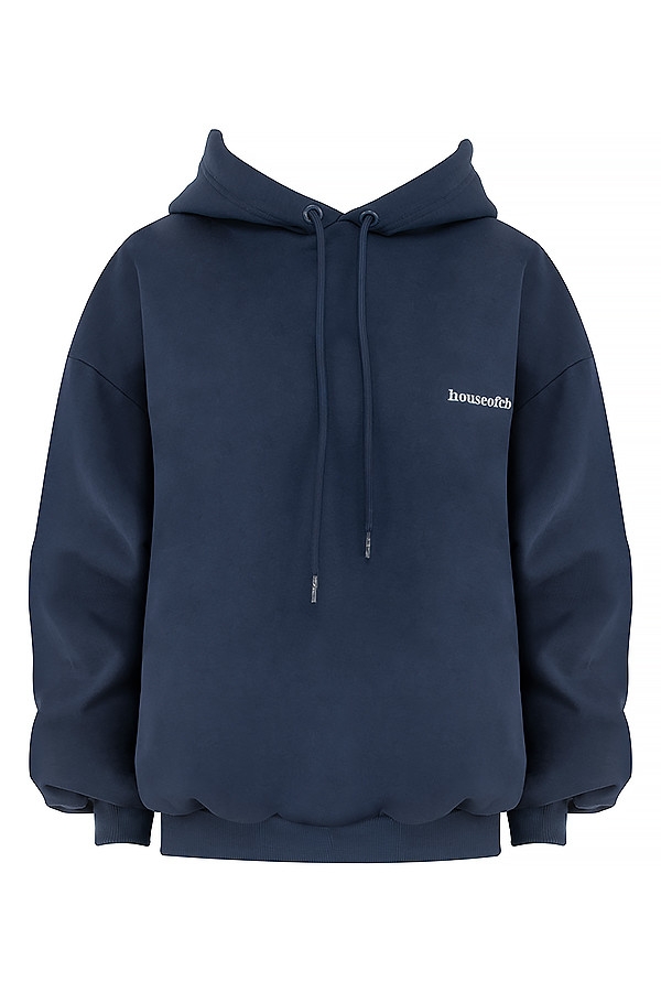 felpa con cappuccio oversize blu navy