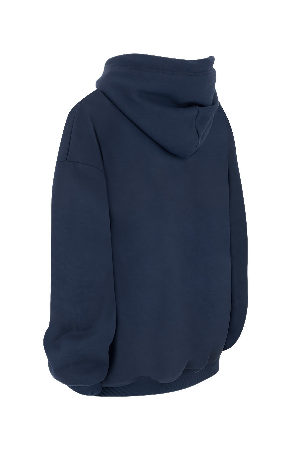 felpa con cappuccio oversize blu navy