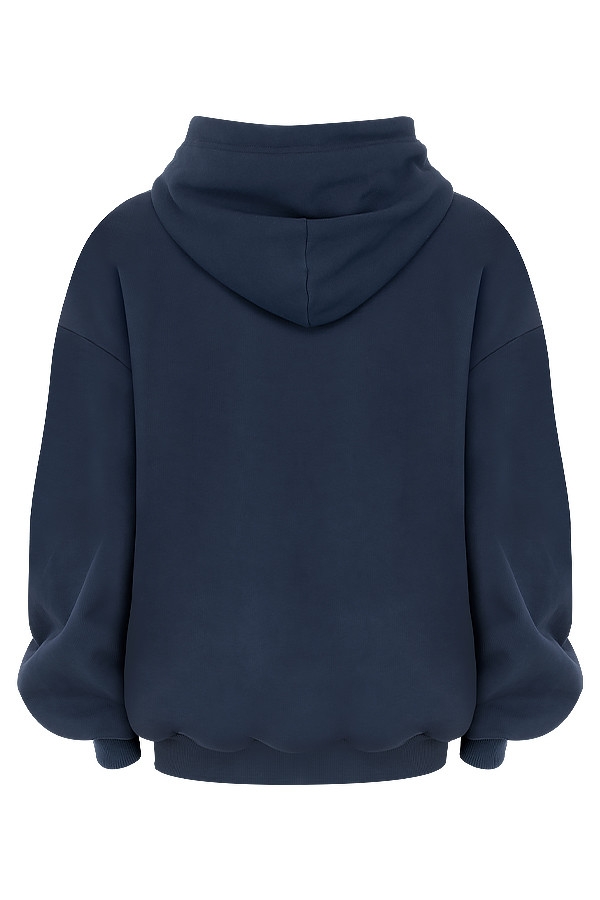 felpa con cappuccio oversize blu navy