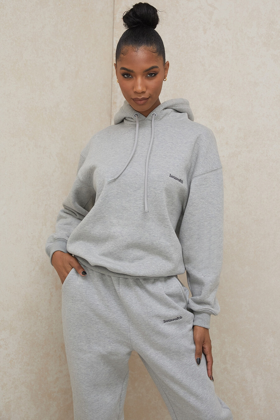 felpa con cappuccio oversize grigia