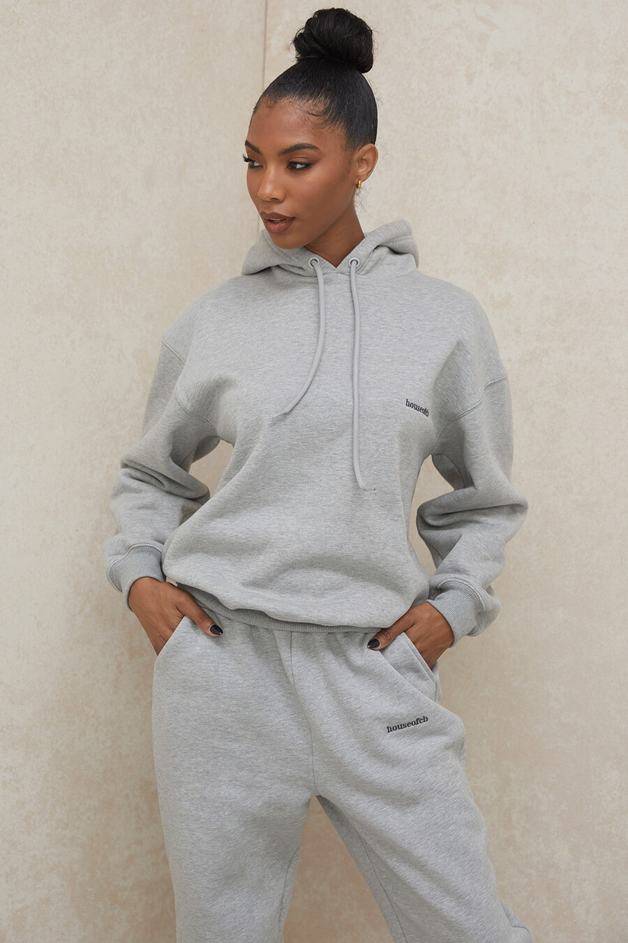 felpa con cappuccio oversize grigia