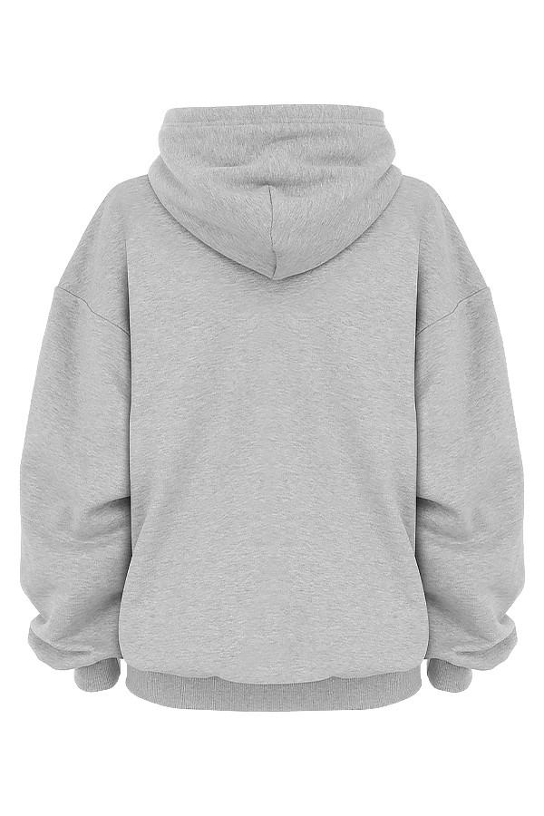 felpa con cappuccio oversize grigia