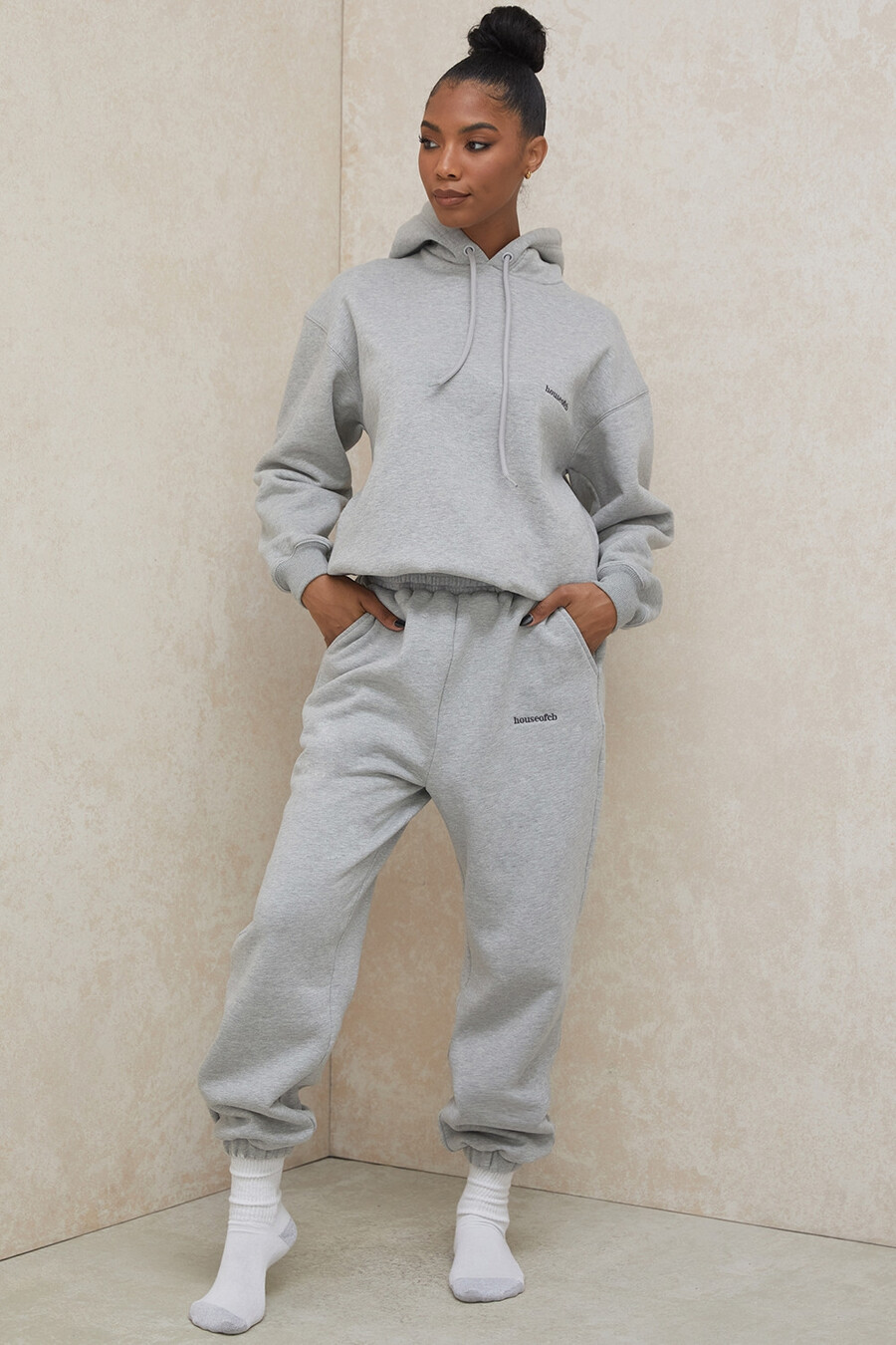 felpa con cappuccio oversize grigia