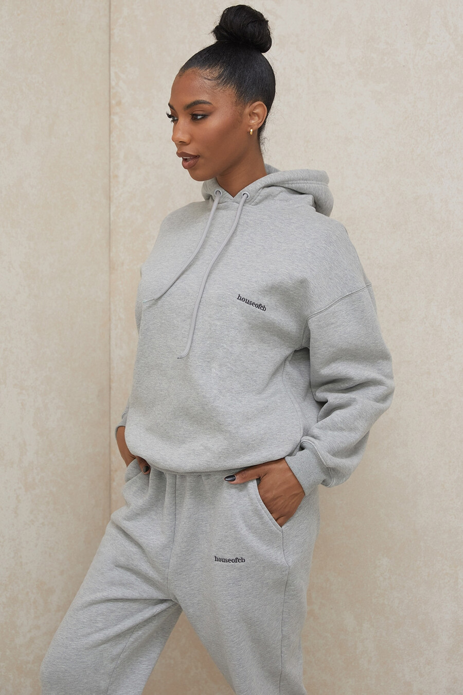 felpa con cappuccio oversize grigia