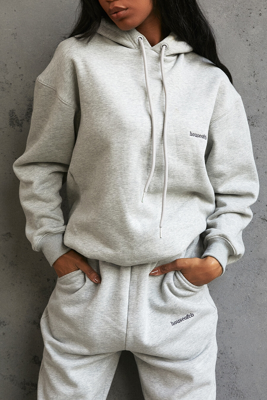 felpa con cappuccio oversize grigia