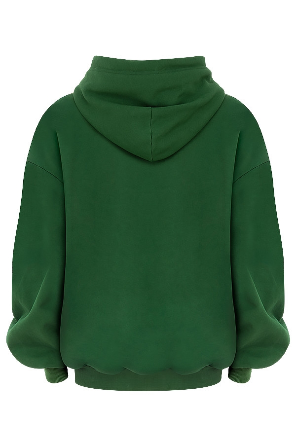 felpa con cappuccio oversize verde