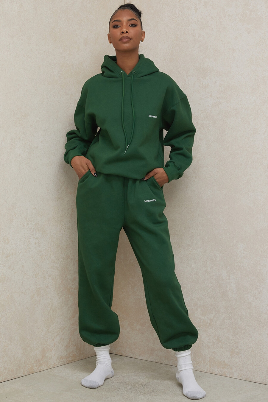 felpa con cappuccio oversize verde
