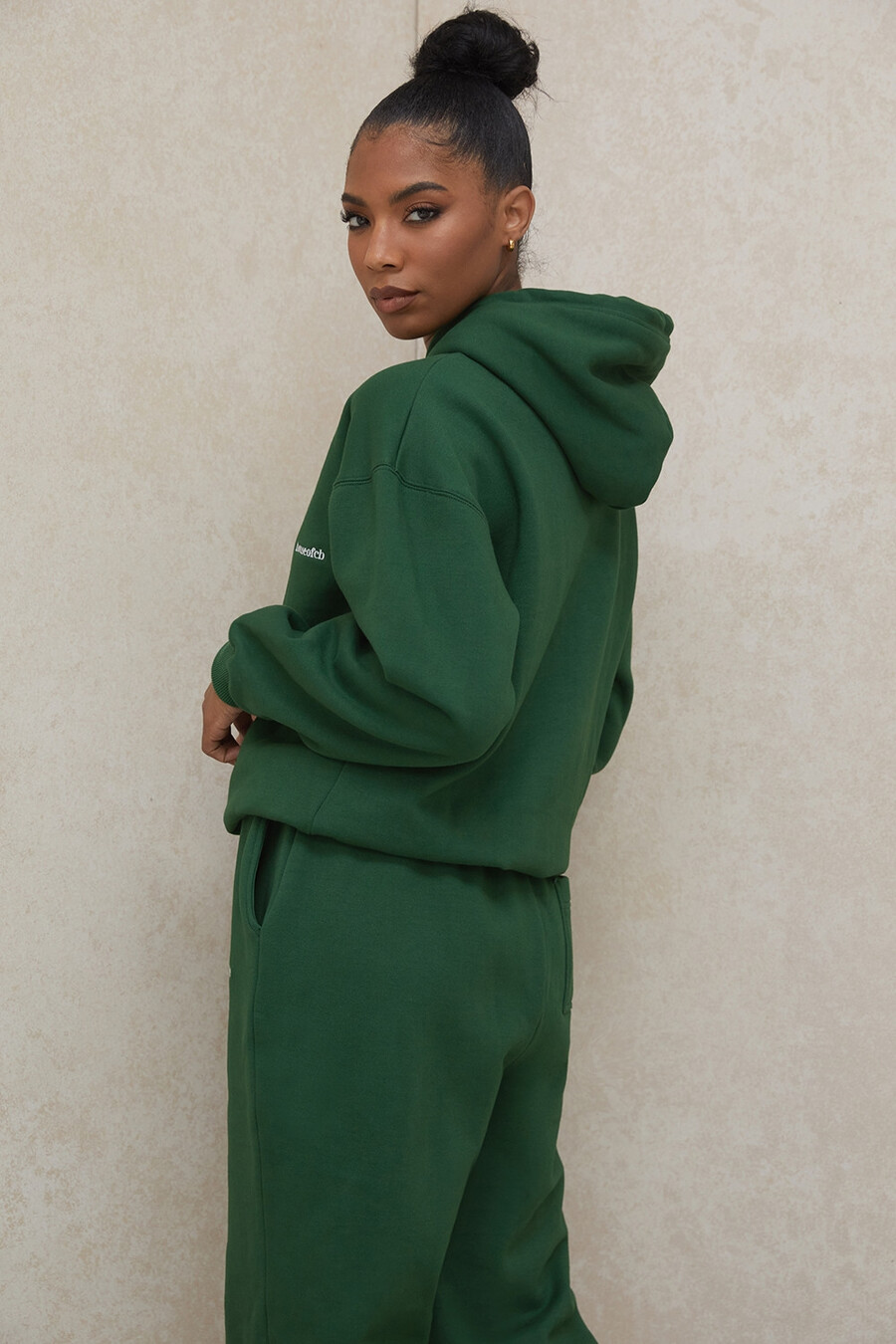 felpa con cappuccio oversize verde