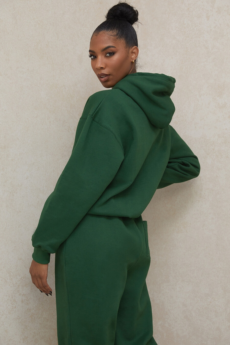 felpa con cappuccio oversize verde