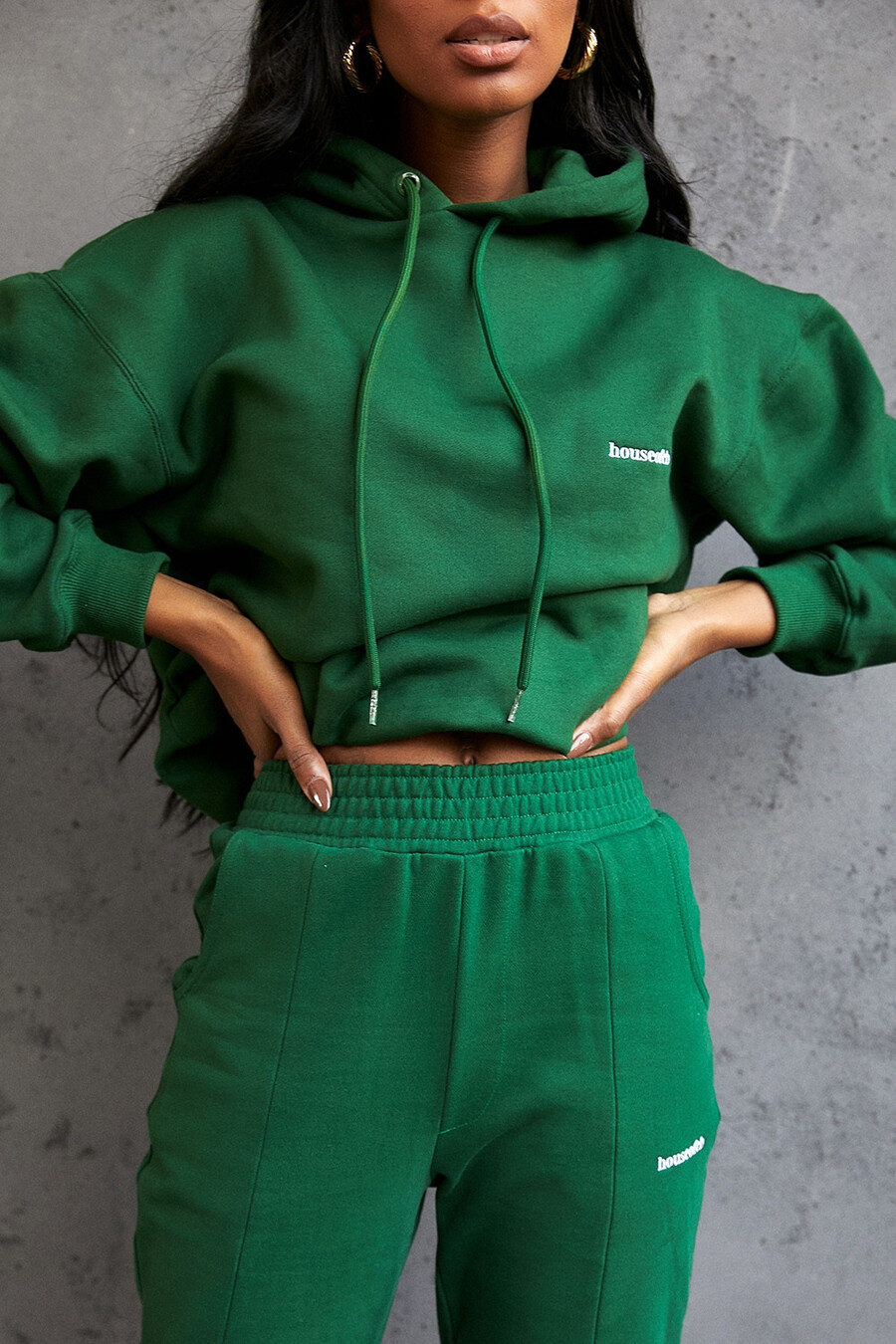 felpa con cappuccio oversize verde