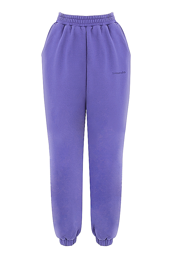 pantaloni da jogging con retro in pile viola