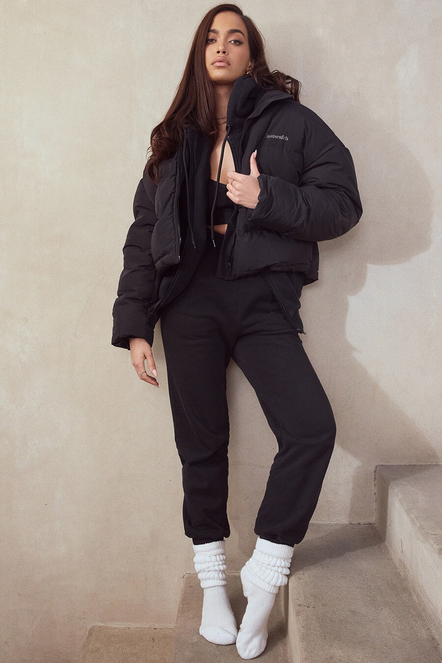 pantaloni da jogging con retro in pile ink