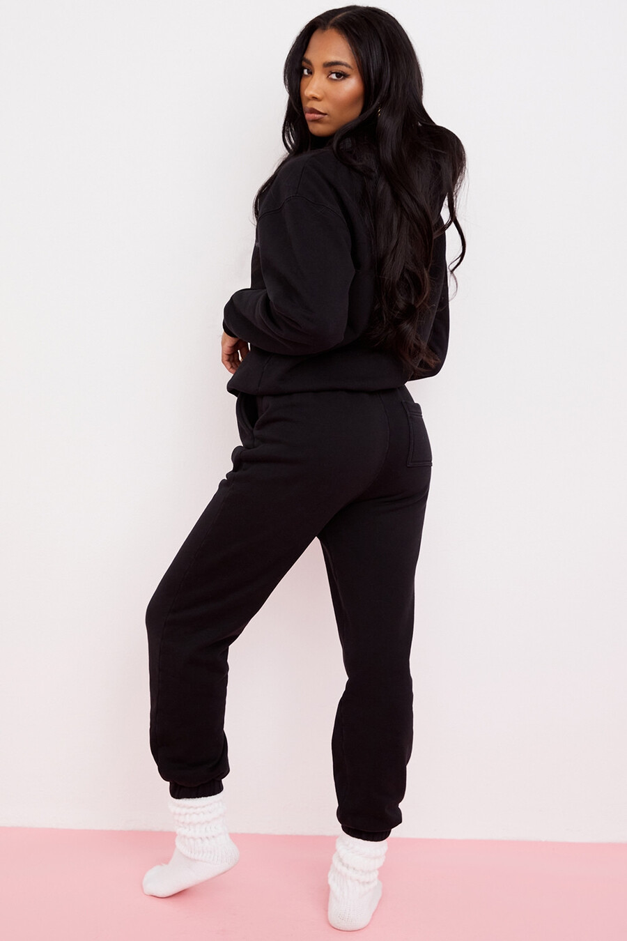 pantaloni da jogging con retro in pile ink