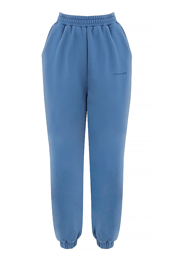 pantaloni da jogging con retro in pile azzurro