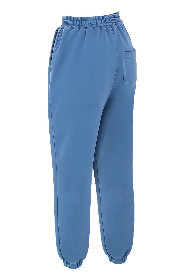 pantaloni da jogging con retro in pile azzurro