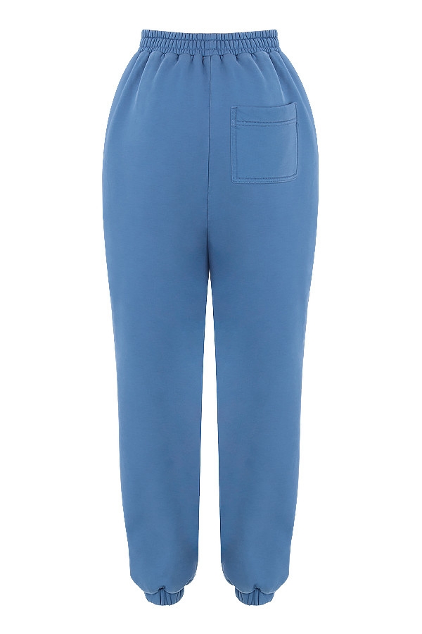 pantaloni da jogging con retro in pile azzurro
