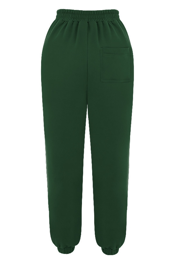 pantaloni da jogging con retro in pile verde