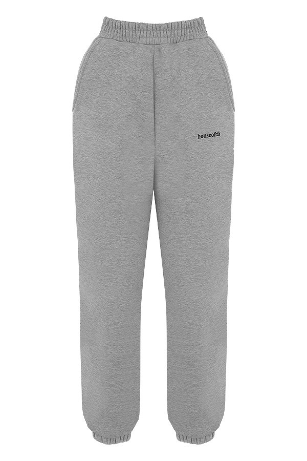 pantaloni da jogging con retro in pile grigio