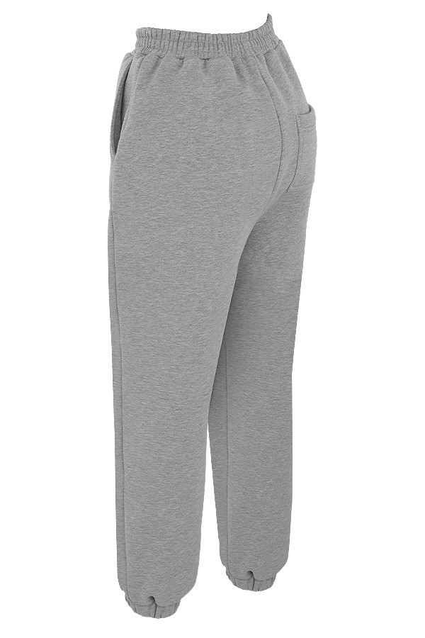 pantaloni da jogging con retro in pile grigio