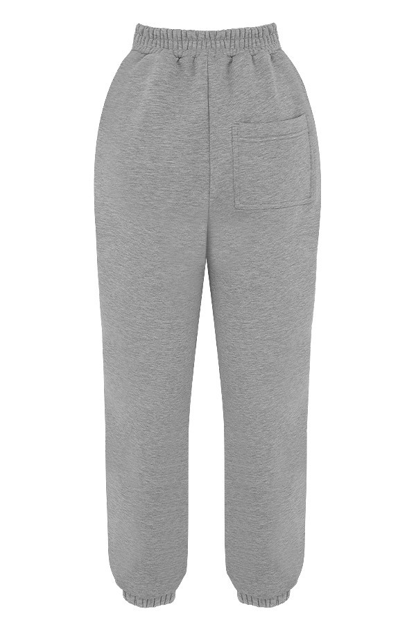 pantaloni da jogging con retro in pile grigio