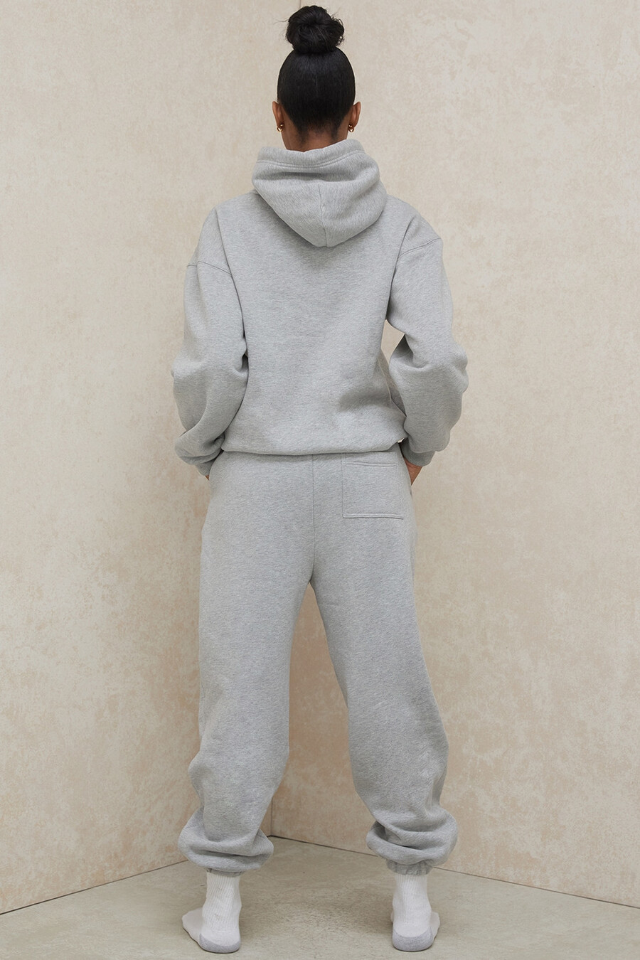 pantaloni da jogging con retro in pile grigio