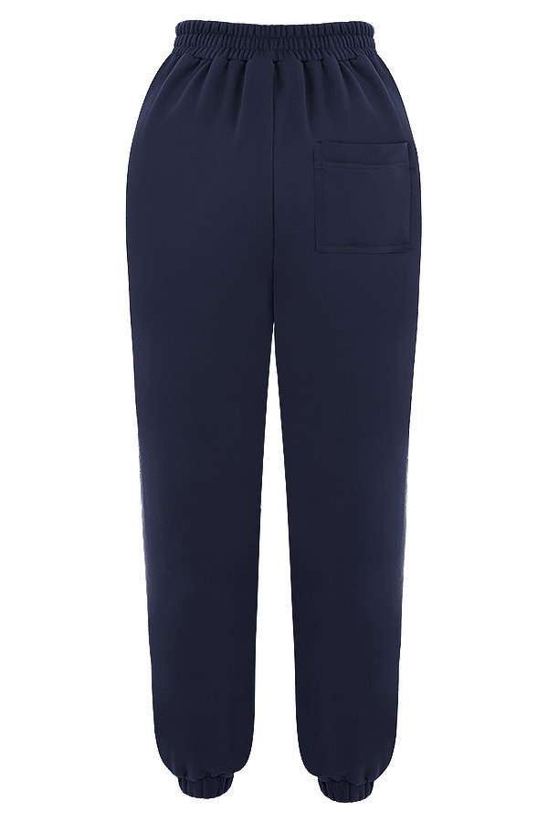 pantaloni da jogging con retro in pile blu navy