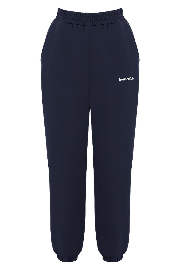 pantaloni da jogging con retro in pile blu navy