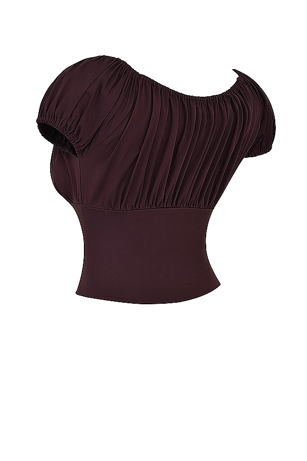 top arricciato marrone intenso