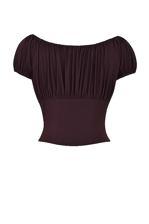 top arricciato marrone intenso