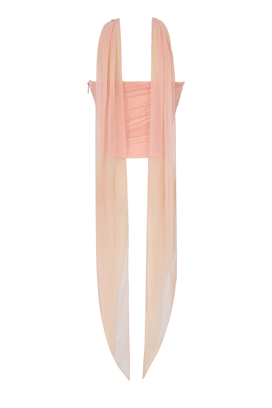 corsetto senza spalline color pesca con sciarpa al collo