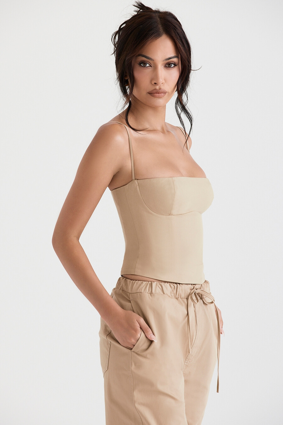 corsetto strutturato cammello