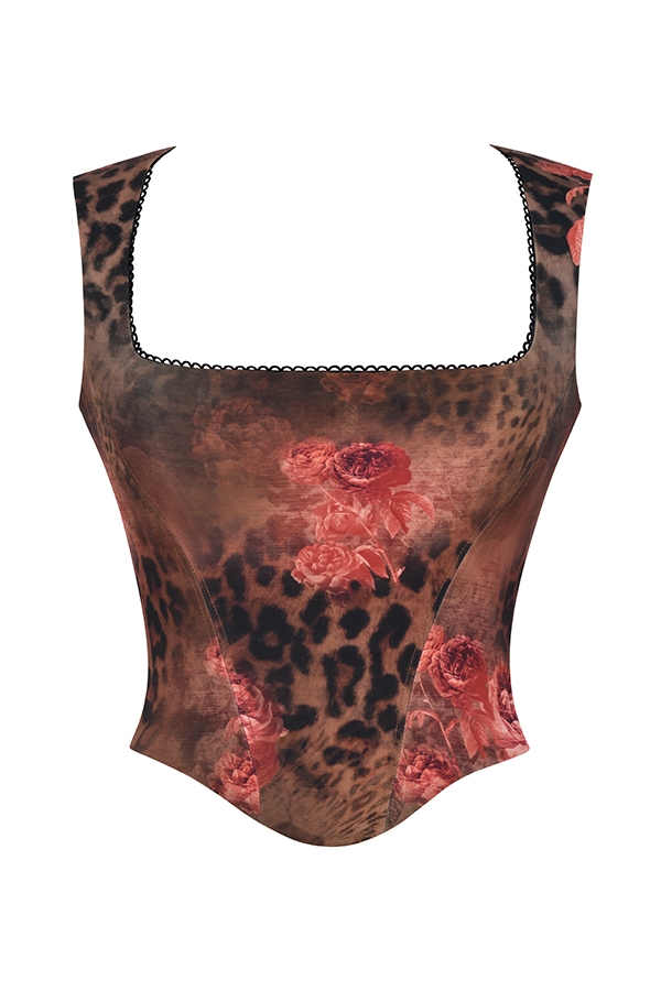 corsetto stampato floreale