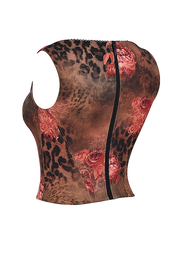 corsetto stampato floreale