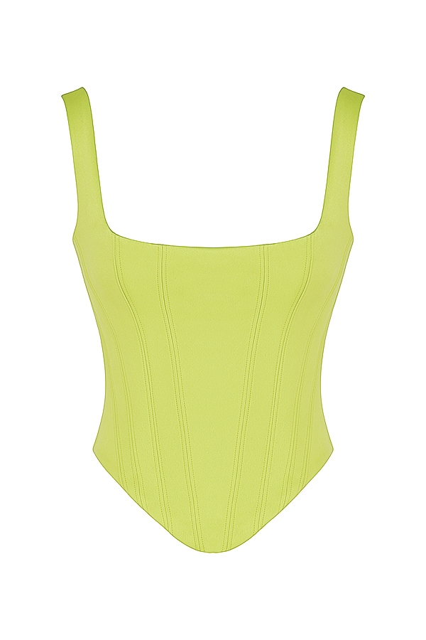 corsetto lungo in raso lime