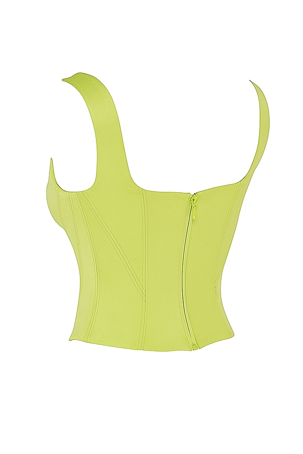 corsetto lungo in raso lime