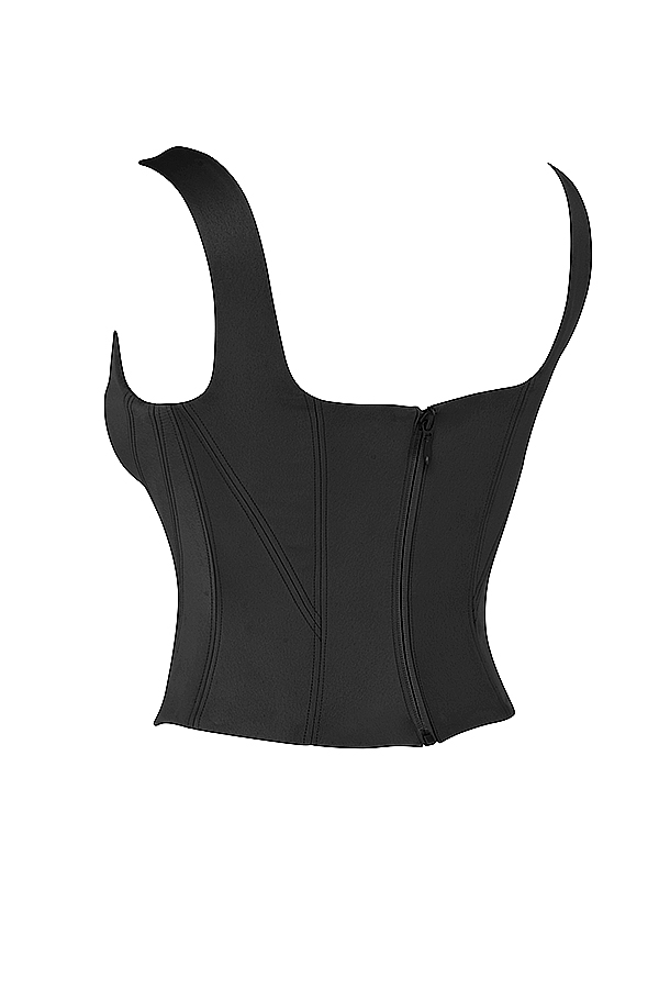 corsetto lungo in raso nero