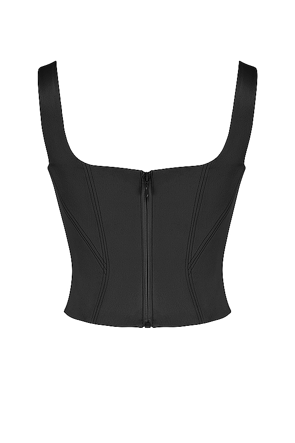 corsetto lungo in raso nero