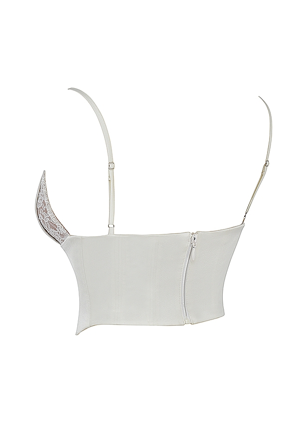 corsetto in raso e pizzo avorio