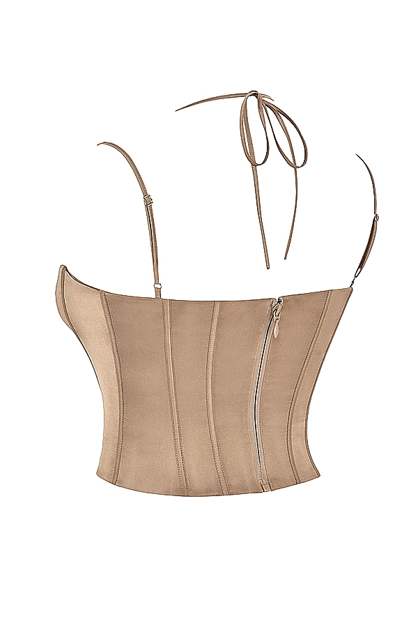 corsetto in raso color latte