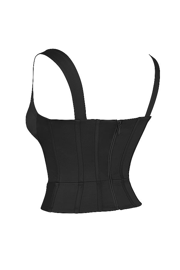 corsetto in raso nero