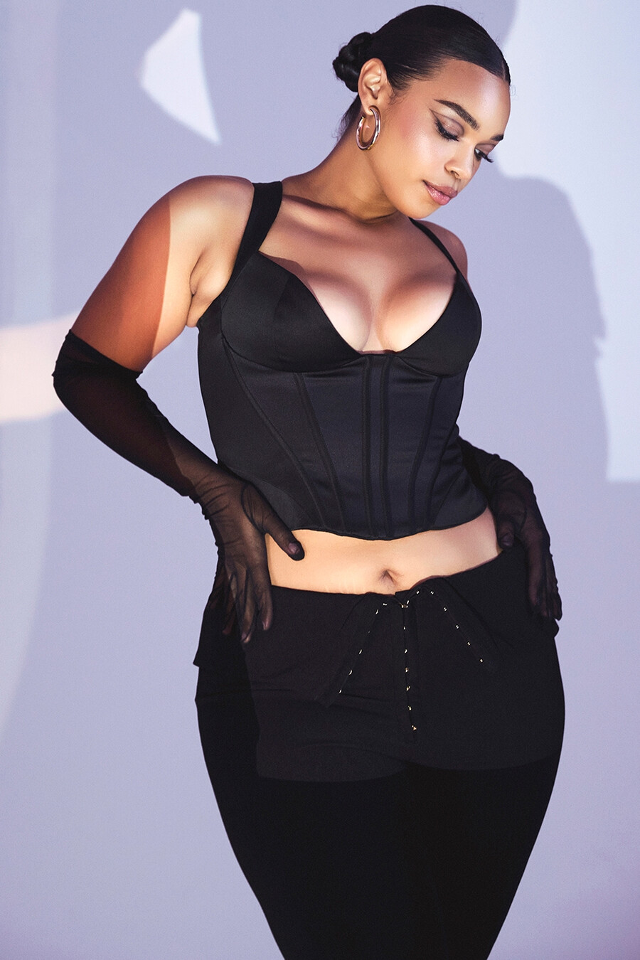 corsetto in raso nero