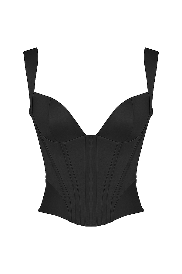 corsetto in raso nero