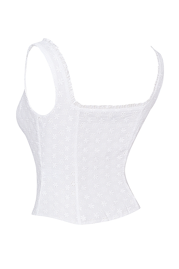 top bianco in pizzo inglese