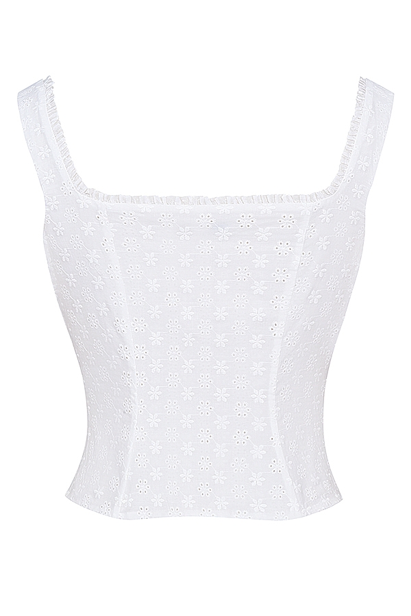 top bianco in pizzo inglese