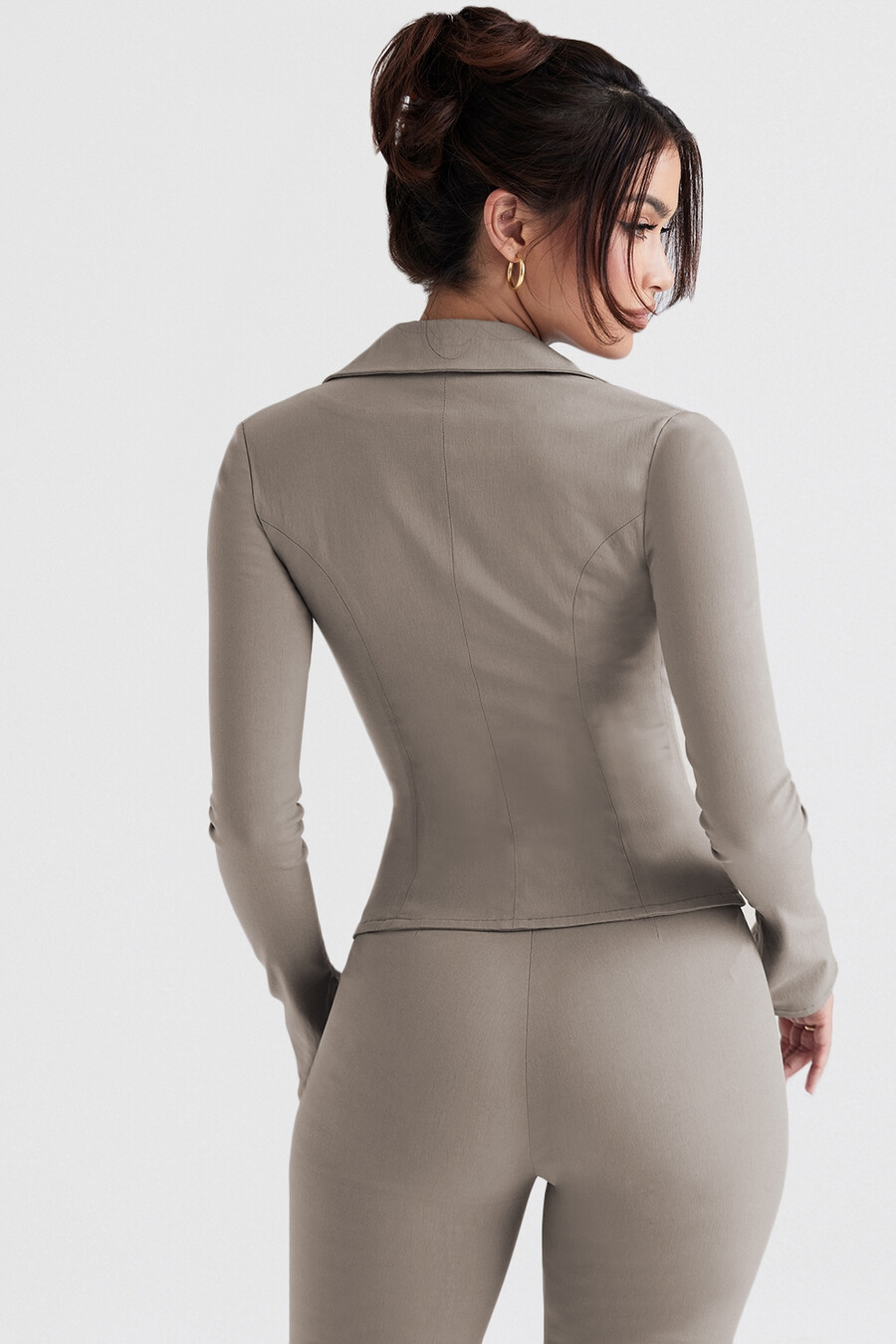 camicia attillata color fumo